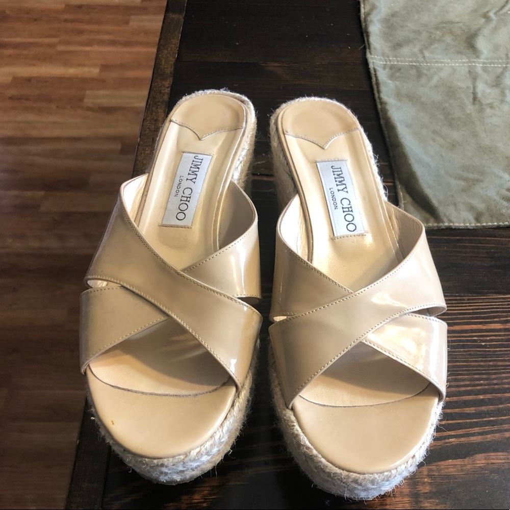 Jimmy Choo Paisley Patent Espadrille Wedge